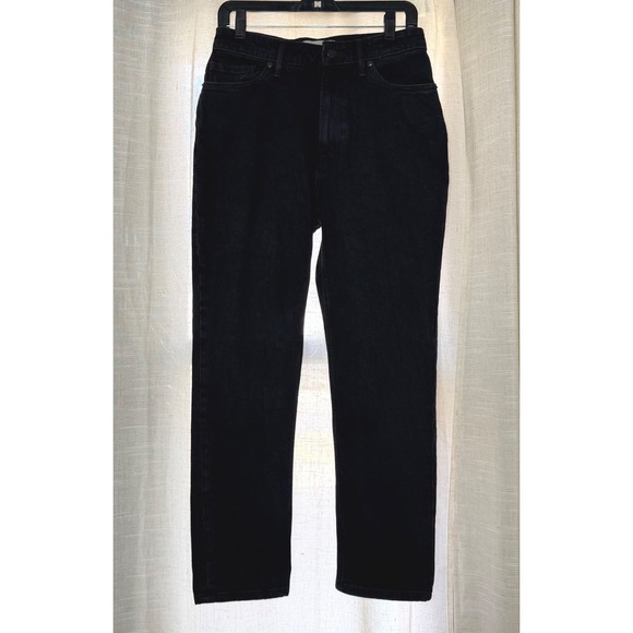 Everlane Denim - Everlane The Curvy Cheeky Jean High Rise Straight Black Organic Cotton Womens 28